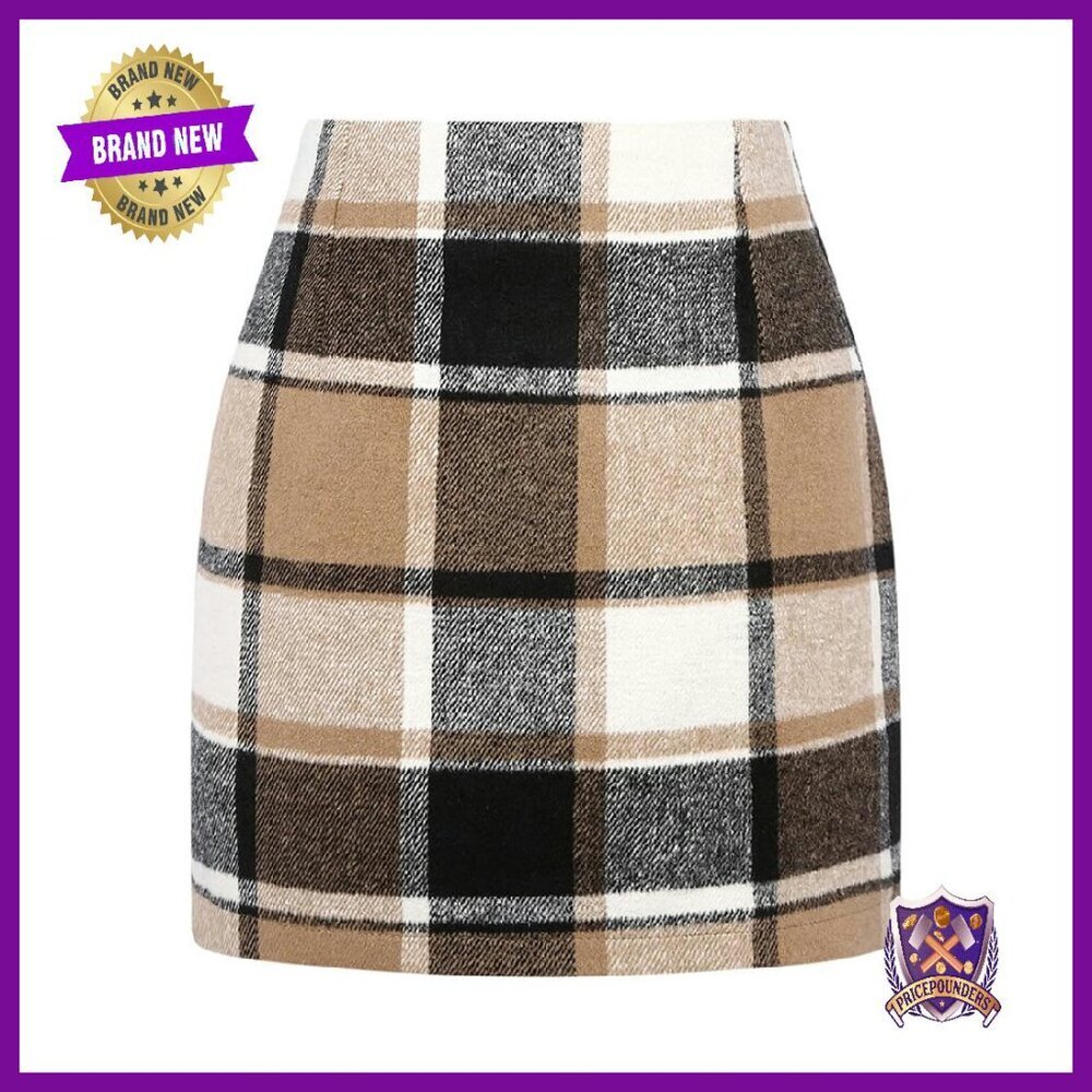Wool Pencil Skirt High Waist A-Line Mini Bodycon Fall Casual
